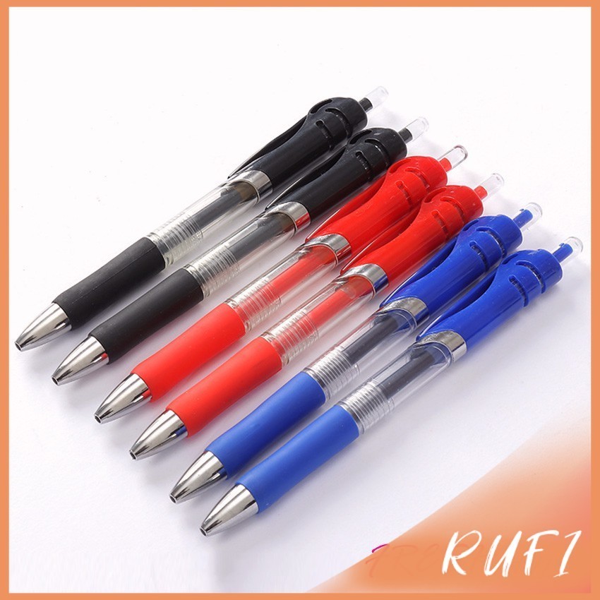 RUFI ปากกา"แบบกด" [A675] ขนาด 0.5 mm มีสามสี ปากกาเจล เขียนลื่นมาก เครื่องใช้สำนักงาน เครื่องเขียนนักเรียน gel pen