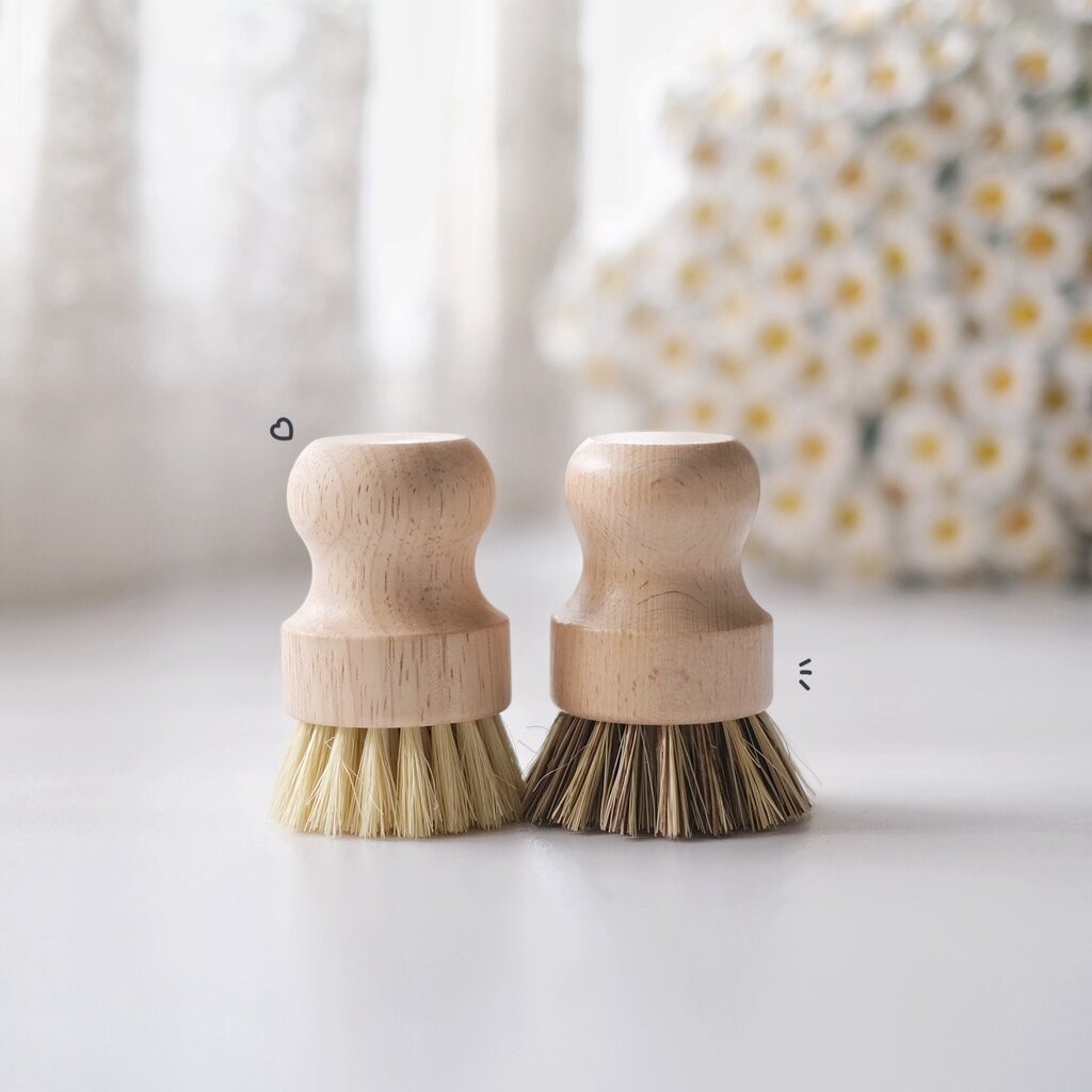 Omocha - Round brush แปรงขัดทำความสะอาดหม้อ แปรงใยป่านแบบกลม