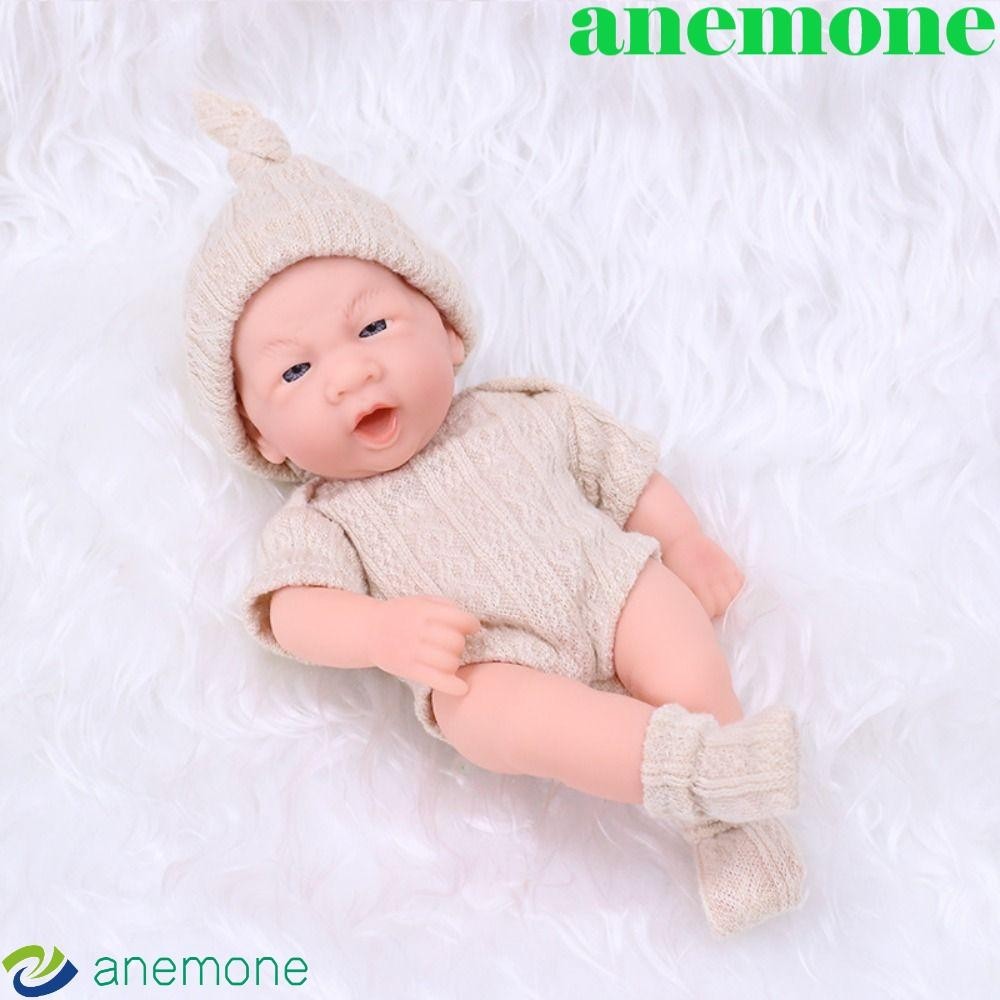 Anemone ตุ๊กตาเด็กทารก ซิลิโคน เสมือนจริง ตุ๊กตาเด็กแรกเกิด ซิลิโคนนิ่ม สัมผัสนุ่ม มินิ ที่มีสีสัน 20 ซม. ตุ๊กตาเด็กแรกเกิด เด็กผู้หญิง