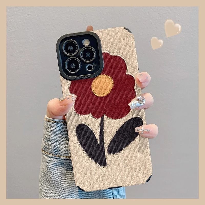 ดอกไม้ขนาดเล็ก Apple 15/16promax เคสโทรศัพท์ Iphone14plus แพทช์สี่มุม 13pro รวมทุกอย่าง 12/11 Simple Xs Sheepskin Soft Case