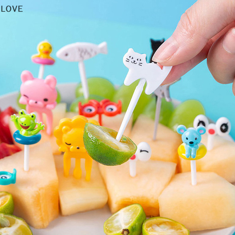[JJCW] ส้อมผลไม้สัตว์หลายสไตล์การ์ตูนเด็กขนมเค้กอาหารผลไม้เลือกไม้จิ้มฟัน Lunches Decor Party Buffet ขนมหวานส้อม QQW ราคา ถูกที่สุด ดีลบีเคเค แกลเลอรีภาพที่ 2
