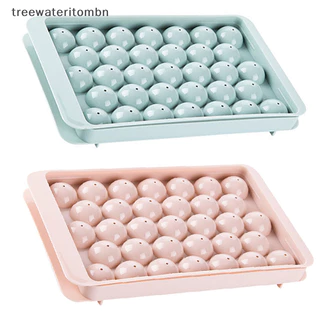 Tt 1 ชิ้น 3D ถาดกลมพร้อมฝาปิดแม่พิมพ์น้ําแข็งสไตล์ทรงกลมพลาสติก mbn