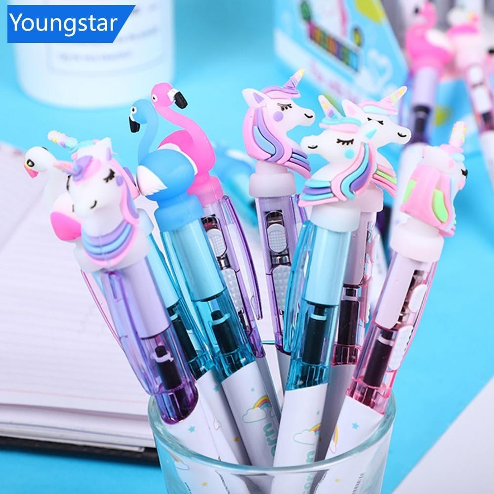 [ForeverYoung] ปากกาลูกลื่น ลายยูนิคอร์นน่ารัก พร้อมไฟ 0.5 มม. สําหรับนักเรียน สํานักงาน เครื่องเขียน ของขวัญ D5X8