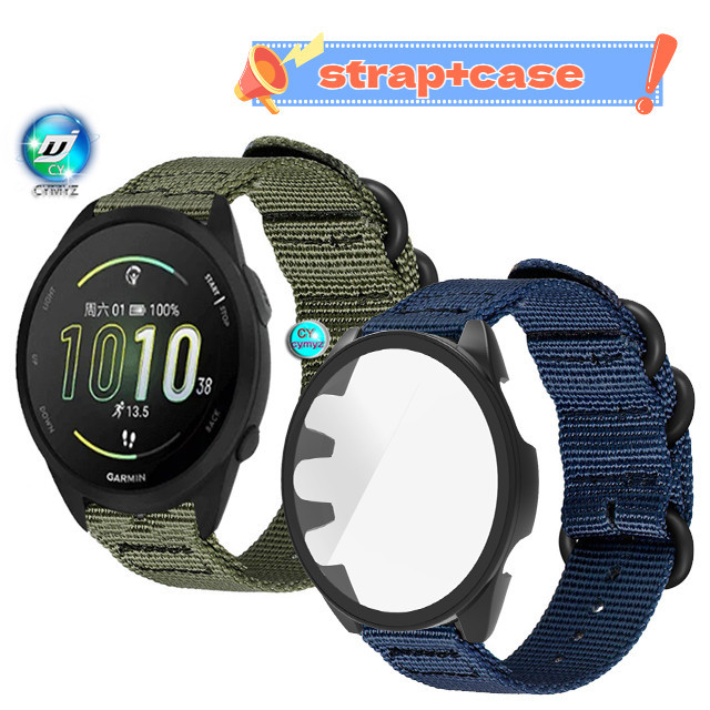 for Garmin Forerunner 165 สาย สายนาฬิกา สายไนลอนถัก สำหรับนาฬิกาอัฉริยะ  Garmin Forerunner 165 เคส เ