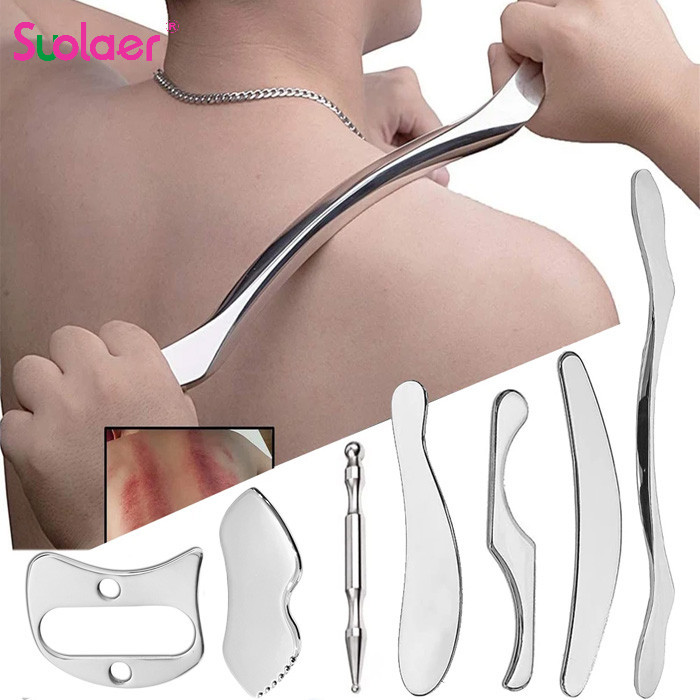 มีดสเตนเลส กัวซา มีดขูด กายภาพบําบัด มีดฟอสเซีย เครื่องมือ IASTM เครื่องมือกายภาพบําบัด