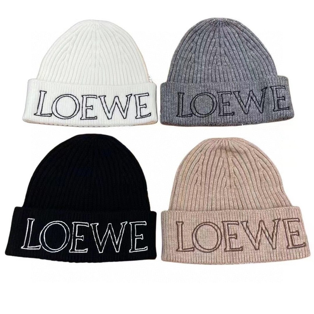 Loewe2024 หมวกผ้าขนสัตว์ถัก ให้ความอบอุ่น เข้ากับทุกการแต่งกาย FQT7
