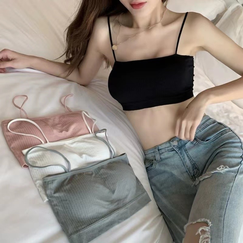 สปอร์ตบราผู้หญิง เซ็กซี่ ไร้สาย ชุดชั้นใน มีสายรัด สามารถสวมใส่ได้ทุกโอกาส