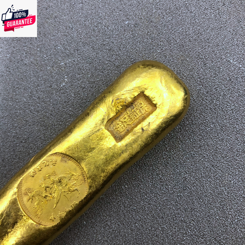 1PCS สำเนาเหรียญโราณทองคำแท่งมังกรทองคำแท่งแถทองอิฐทอง Retro Craft Home อุปกรณ์ตกแต่งนำโชค