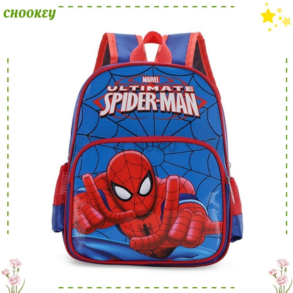 Chookey กระเป๋าเป้ผ้าไนลอนกันน้ำ ลายการ์ตูน Spider-Man น่ารัก ปรับระดับได้ ทนทานต่อการใช้งาน เหมาะสำหรับเด็ก