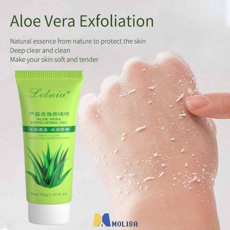 Aloe Vera Gel Exfoliating 30g ครีม Exfoliating Gel Deep Clean Exfoliator Mild Care Repair MOLISA