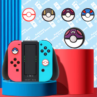 Switch Rocker Caps 1 ชุด Pokémon Ball Design สําหรับ Nintendo Switch 2 / 1 / OLED / Lite Joy-Con Analog Caps ทรงกลม