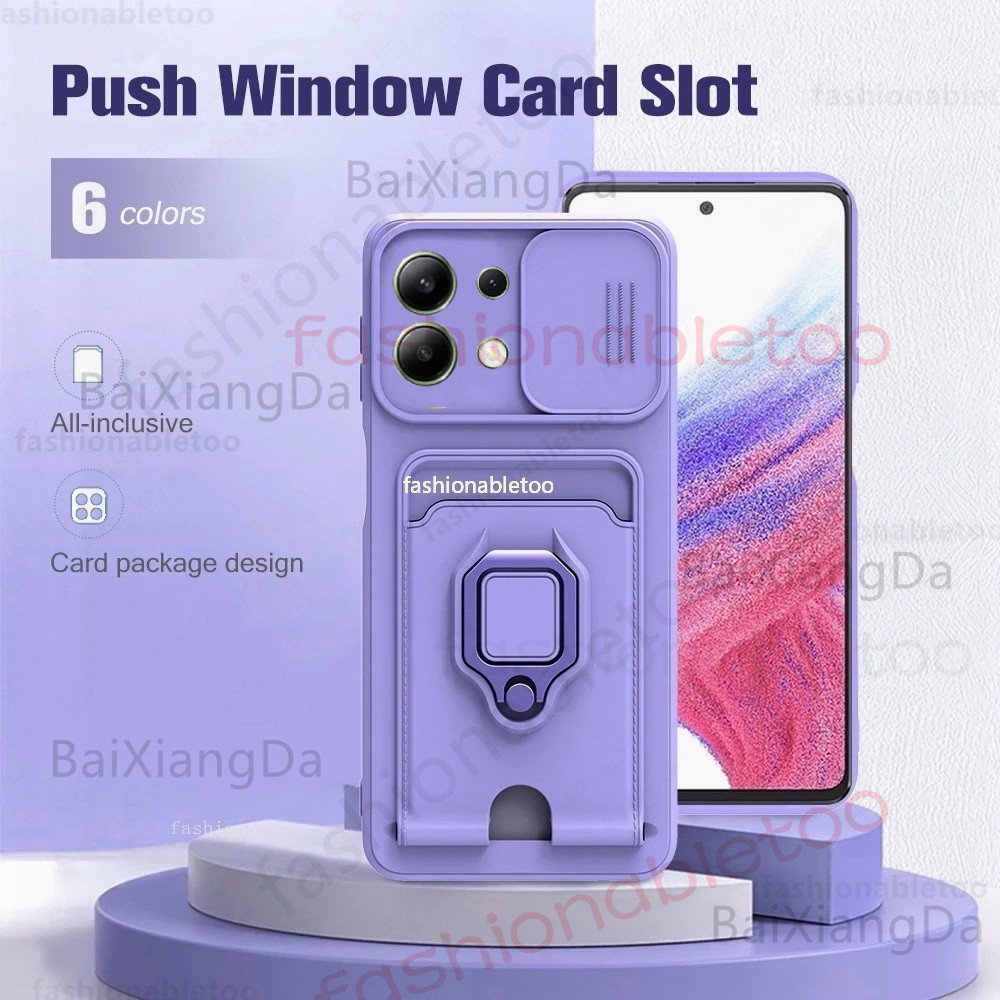 เคสโทรศัพท์มือถือซิลิโคน TPU กันกระแทก ป้องกันเลนส์กล้อง พร้อมแหวนขาตั้ง สําหรับ Redmi Note 13 pro + 13proplus 13R pro 13Rpro 13 Turbo 13Turbo Note13pro+