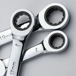 Kractige 6-19 มม.ด้ามสั้น Quick Ratchet ประแจ 72 ฟัน Multi-Functional แบบพกพาสั้น Dual-ใช้ Plum Blossom ประแจขนาดเล็กเครื่องมือ