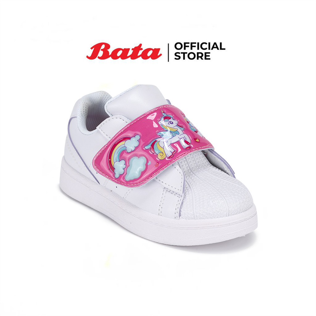 Bata บาจา รองเท้านักเรียนพละ ช่วงอายุ 3 - 5 ปี สายปรับระดับได้ สำหรับเด็กผู้หญิง รุ่น Unicorn สีขาว รหัส 1411503