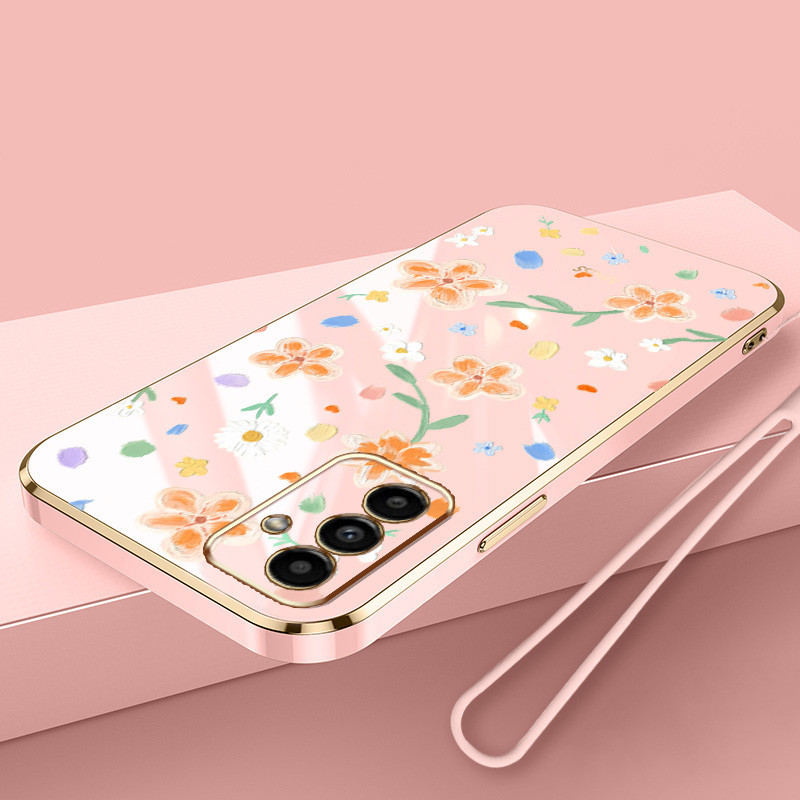 SAMSUNG ปลอกsamsung Galaxy A55 A35 A25 A16 A15 A13 A14 A34 A54 5G A13 A14 A15 A24 A04S 4Gดอกไม้สีเหลืองซิลิโคนนุ่มกันกระแทกเคสโทรศัพท์
