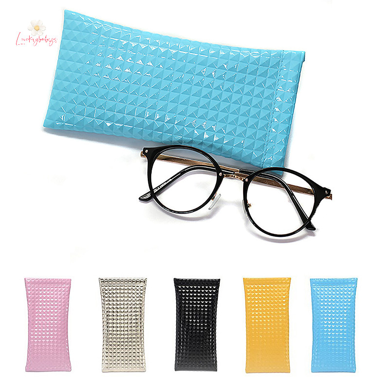Luckybabys> กระเป๋าหนัง PU กันน้ํา แบบพกพา สีแคนดี้ สําหรับใส่แว่นตากันแดด แว่นตา