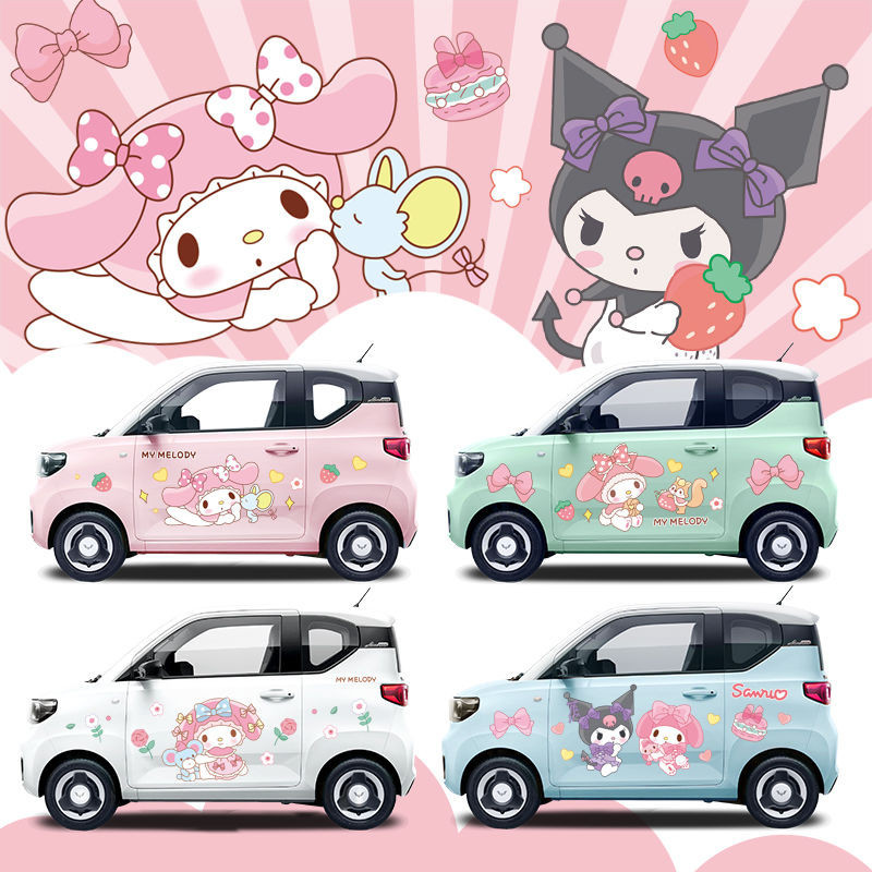 Wuling Mini, สติ๊กเกอร์ติดรถการ์ตูน, สติ๊กเกอร์ติดรถสาว Macaron Melody, สติ๊กเกอร์แต่งรถน่ารัก