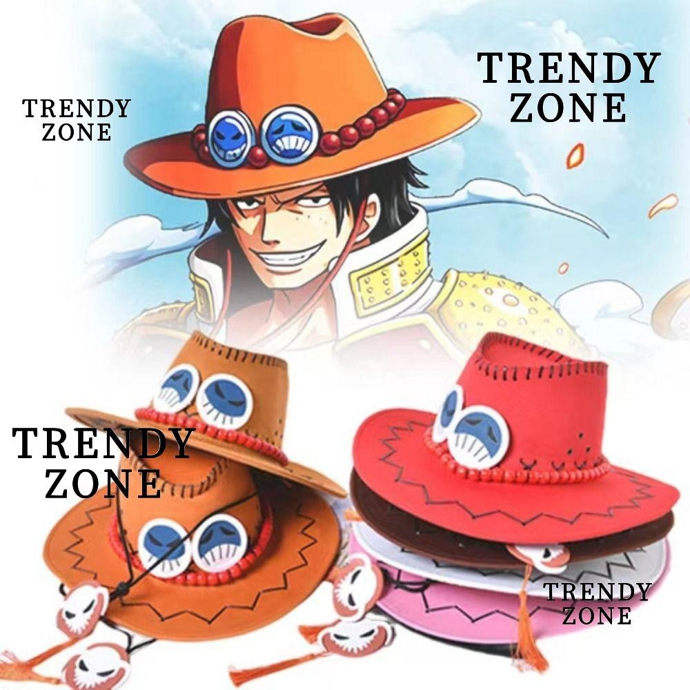 Trendyzone หมวกฟางการ์ตูน One Piece Portgas D Ace Trafalgar Law Monkey Luffy สําหรับผู้ใหญ่ 1 ชิ้น