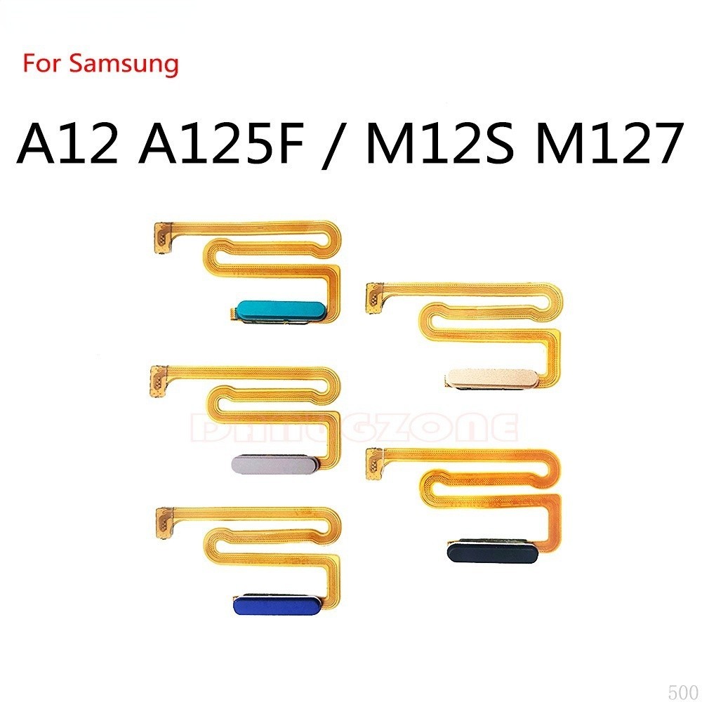สวิทช์ปุ่มปิดเสียงบน/ปิด FingerPrint Sensor Touch ID Scanner Key Flex Cable สําหรับ Samsung Galaxy A12 A125F / M12S M127F