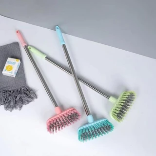 ZJ HOME แปรงขัดพื้น ทำความสะอาด ล้างห้องน้ำ ด้ามสแตนเลส 2สี