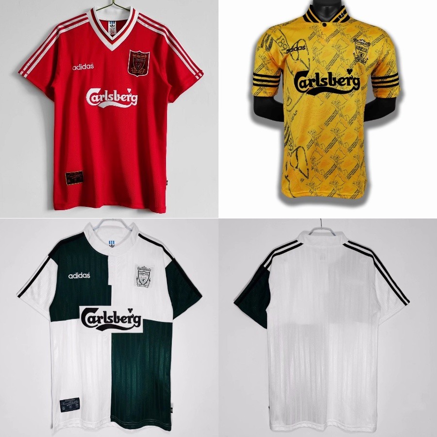 เสื้อกีฬาแขนสั้น ลายทีมชาติฟุตบอล Liverpool 1995/96 season ชุดเหย้า สไตล์เรโทร