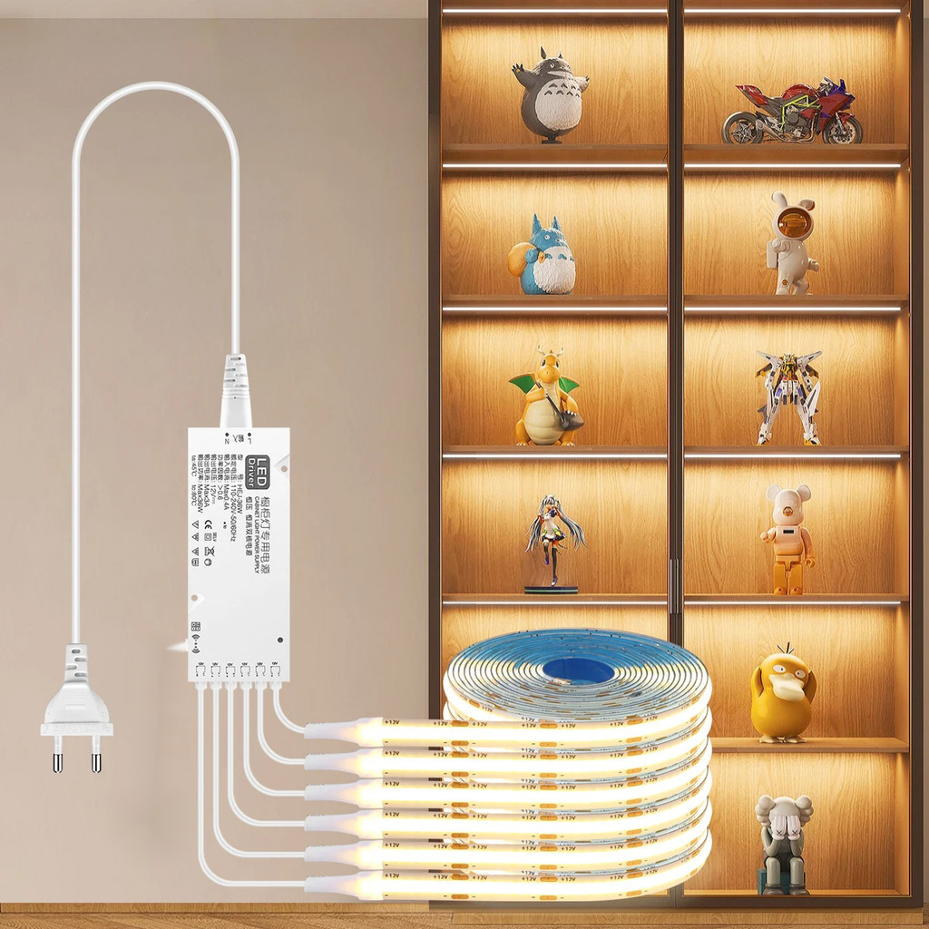 แถบไฟ LED COB พร้อมเซนเซอร์สัมผัส สําหรับติดใต้ตู้เสื้อผ้า ตู้หนังสือ