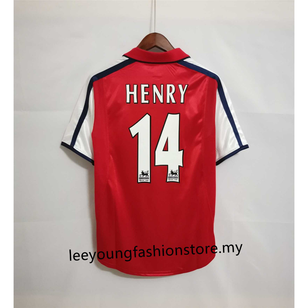 Ars-enal 00-02 Home Retro Soccer Jersey Football HENRY 14