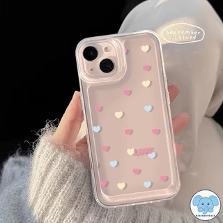 แฟชั่นน่ารักเมฆสีขาวใสกันกระแทกนุ่ม Tpu ปก iPhone 16 17 air 11 15 12 14 13 16 Pro Max XR X XS Max SE 14 15 8 7 Plus