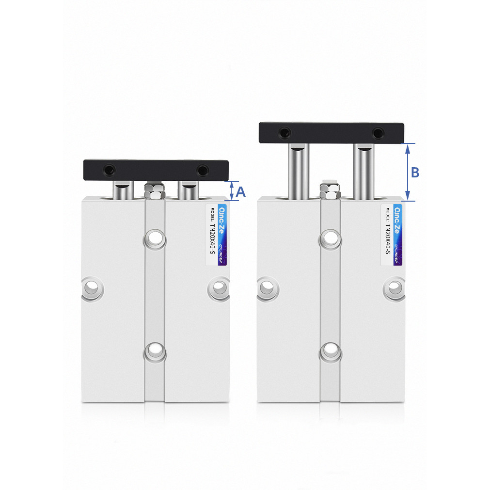 กระบอกลมขนาดเล็ก 2 แกน 2 แท่ง TN10 TN16 TN20 TN25 TN32 TN40 พร้อมแม่เหล็ก