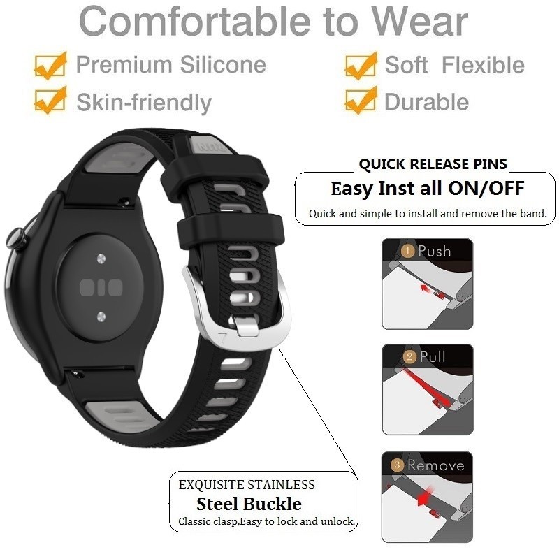 20 มม.22 มม.ซิลิโคนสําหรับ COROS PACE 2 3 4/APEX 2 Pro/APEX Pro/APEX/APEX4/42 มม.46 มม./VERSIX สายรัดข้อมือสร้อยข้อมือกีฬานาฬิกา - รูปที่ 2