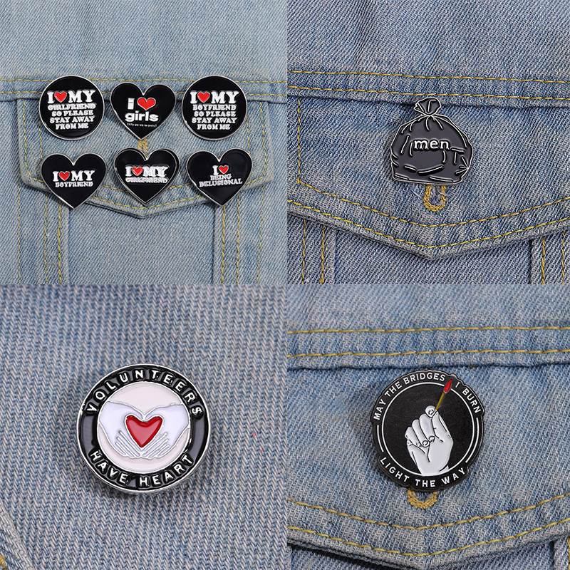 I Love Mom Dad เข็มกลัดเคลือบ I Love Jesus Savannah เข็มกลัดหัวใจตลกภาษาอังกฤษ Phes Pin โลหะป้ายปกอั