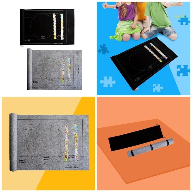 Dark Jigsaw Puzzle Mat Roll up Saver Puzzle Board for Adult Kid Anti Lost Puzzle Pad