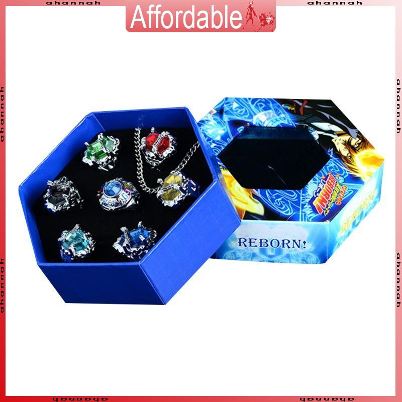 7Pcs/Set Fashion Jewelry Rings Katekyo Hitman Reborn Vongola Anime Alloy Rings