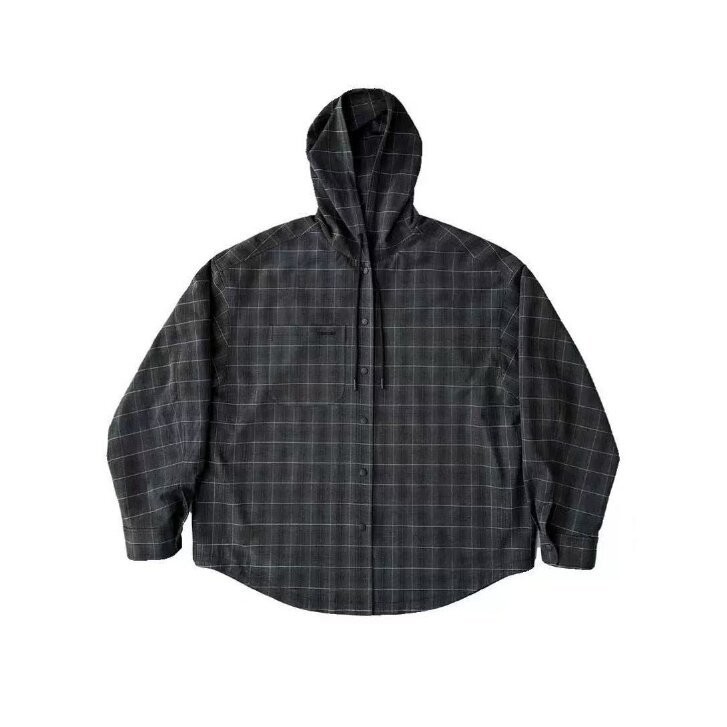 Pannofluxus เสื้อแจ็คเก็ตมีฮู้ดผู้ชายญี่ปุ่นย้อนยุคหลวมและลําลองแบรนด์แฟชั่นคุณภาพสูงเสื้อแจ็คเก็ตลายสก๊อตเป็นกลาง