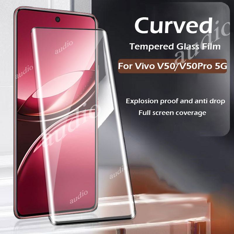 Vivo V50 Pro 5G 3D ร้อนดัดหน้าจอด้านหน้าสําหรับVivo V50Pro V50 Pro 5G 2025 ฟิล์มกระจกนิรภัยสําหรับVI