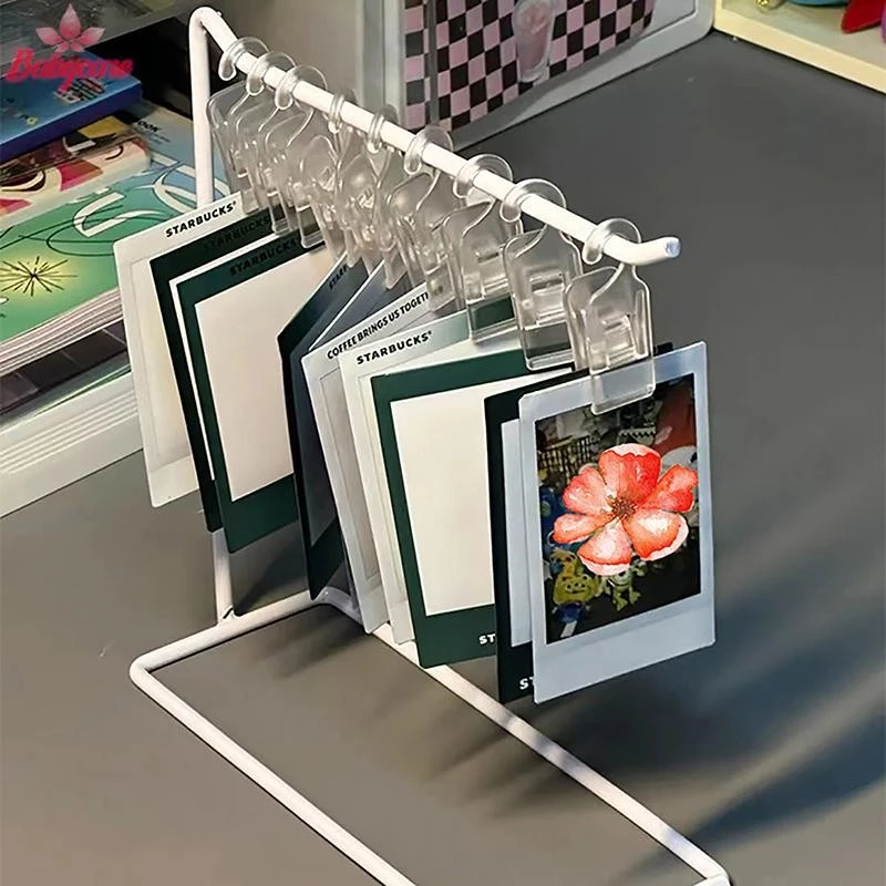 BYCE> Dresser Metal Display Holder พวงกุญแจคลิปพลาสติก Trinket Tabletop Jewelry Holder ใหม่