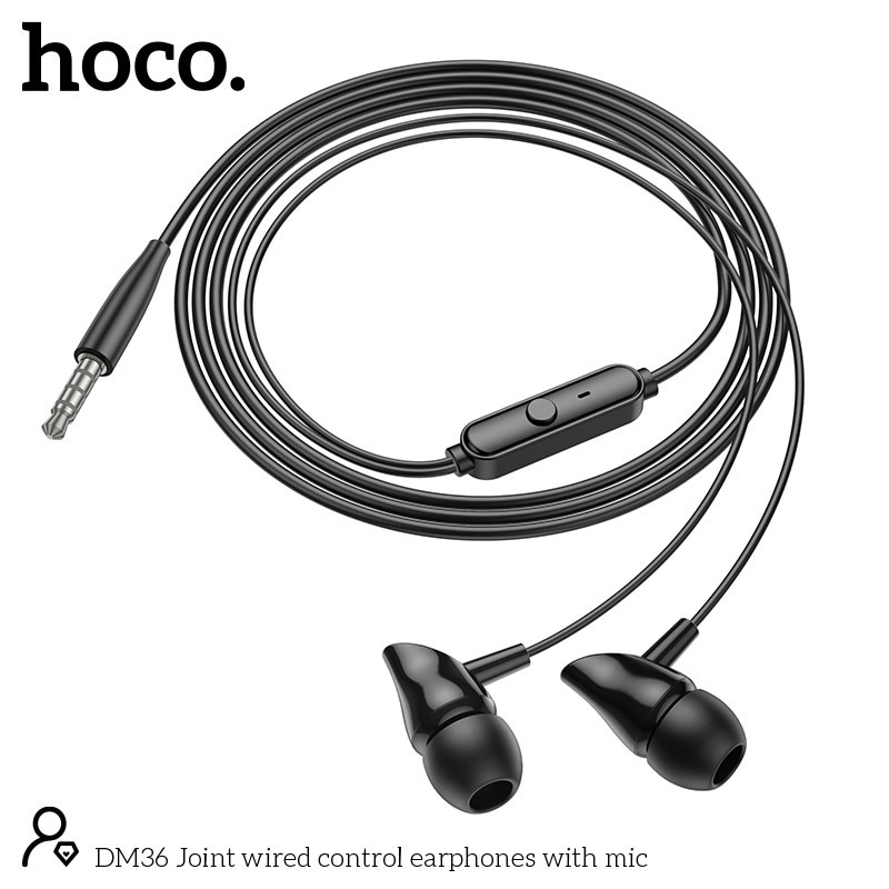 HOCO DM36 หูฟังอินเอียร์ พร้อมไมโครโฟน เสียงคมชัด ควบคุมเพลง & รับสายได้ หูฟังมีสาย หูฟังมีไค์ hc8