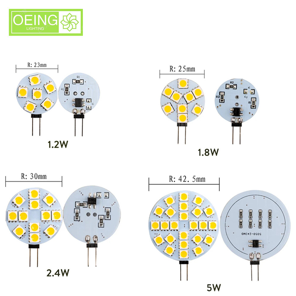 Oeing Mini G4 หลอดไฟ LED DC 12V 5050 SMD 1.2W 2.4W 5W 120 องศา Bi-pin เย็น Warm สีขาวหลอดฮาโลเจนเปลี่ยนโคมไฟ