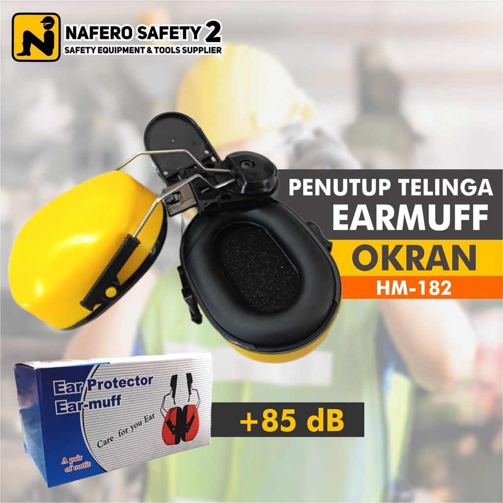 HM 182 85dB ฝาครอบหูแบบ Earmuff เพื่อความปลอดภัย PRO SERIES & OKRAN SERIES