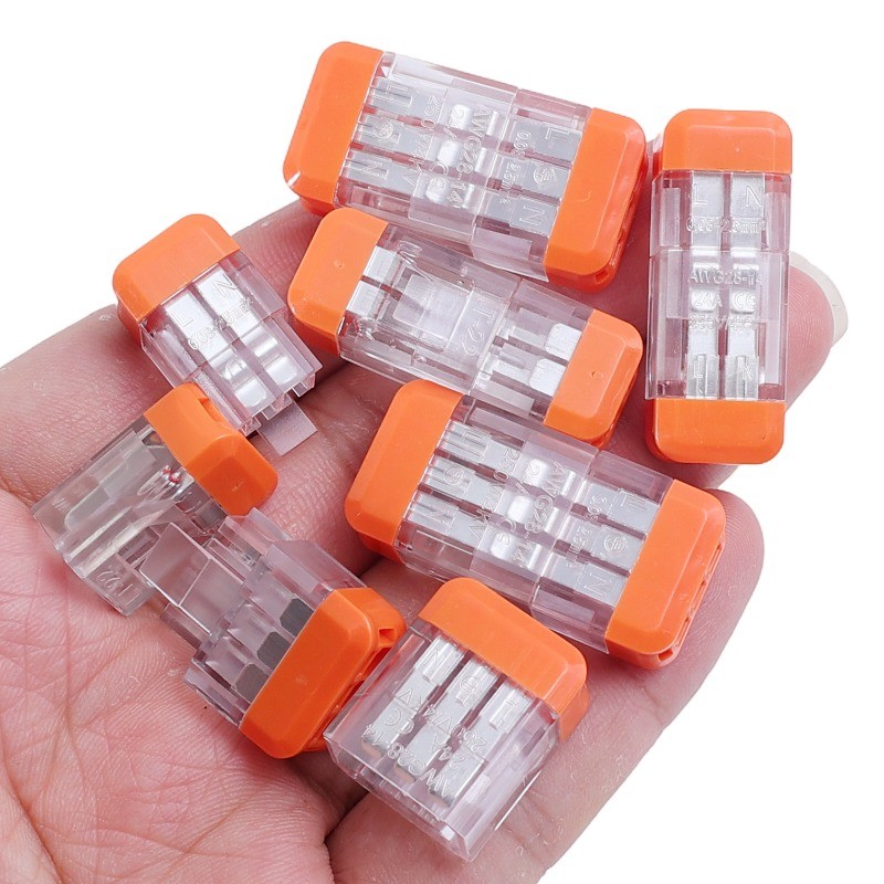 3 ชิ้น 2/3 หลุม Quick สายไฟ Terminal - กล่องแยกสายไฟ - Multi-cuit Wire Splitter - Compact Terminal Block - Push-in Spring Splicing Butt - Quick Wire Connectors - รูปที่ 7