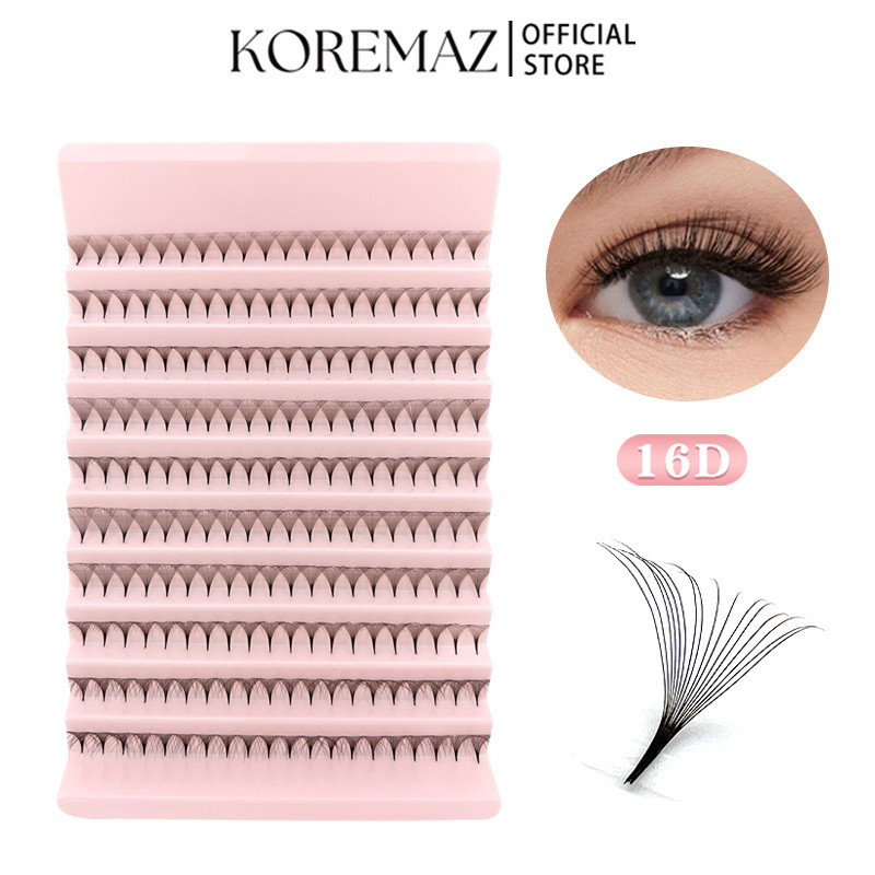 Koremaz 16D 200 คลัสเตอร์ Premade แฟนรัสเซียปริมาณขนตา Extensions 9-13mmMix reusable Soft Faux Mink Eyelash