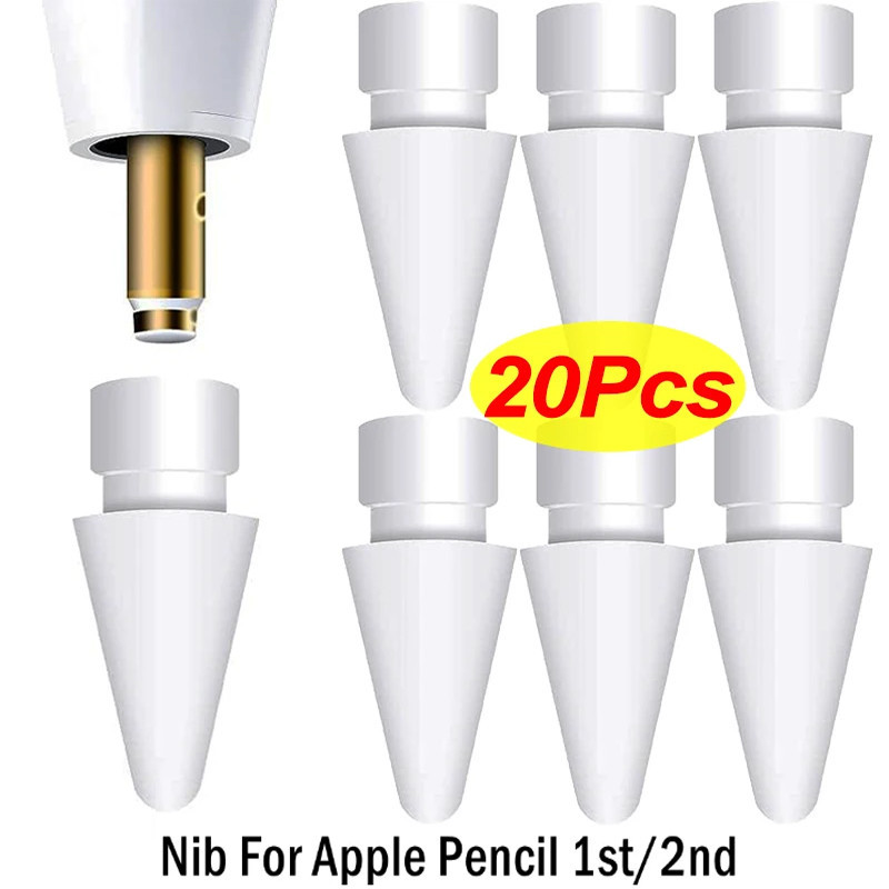 ปลายดินสอสไตลัส แบบเปลี่ยน สําหรับ A/p/ple Pencil 1st 2nd Generation IPencil Smooth Spare Nibs I/Pad Pro Pencil 1/2 20 ชิ้น