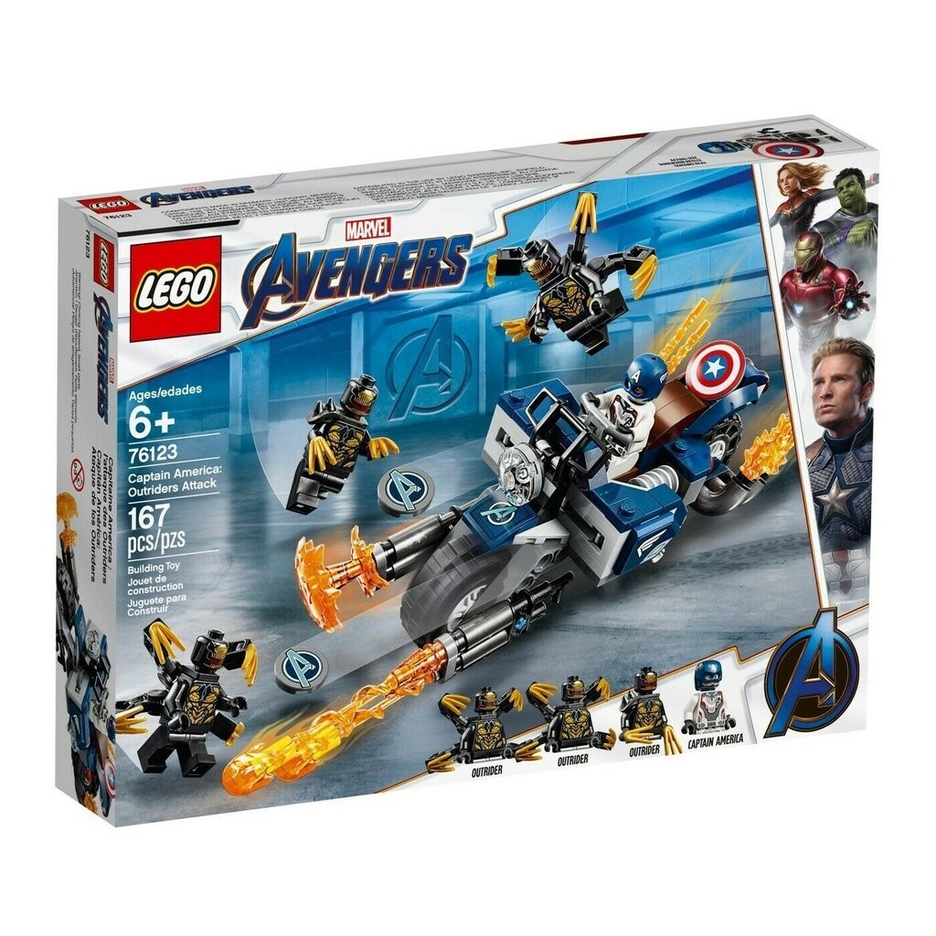 LEGO ตัวต่อเสริมทักษะ Marvel Avengers End Game Captain America : Outriders Attack รุ่น 76123