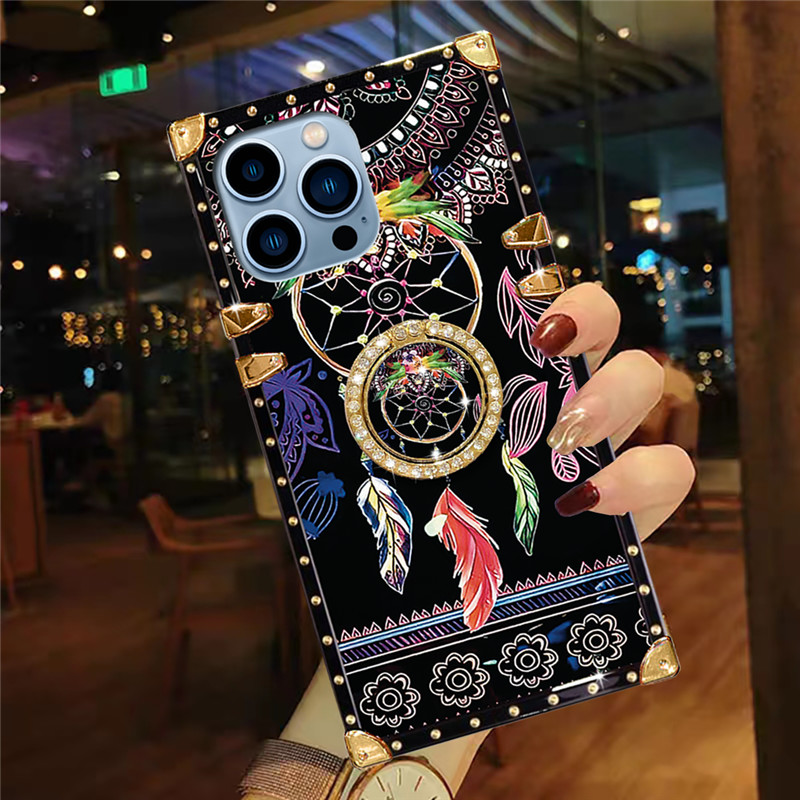 ใหม่ เคสโทรศัพท์มือถือ ลายกระดิ่งลม พร้อมแหวนขาตั้ง หลากสี แฟชั่น สําหรับ Samsung S24 Ultra S23 Ultra S23+ S22+ S21+ S21 FE S10 5G S10+ Note20 Note10+ 2024