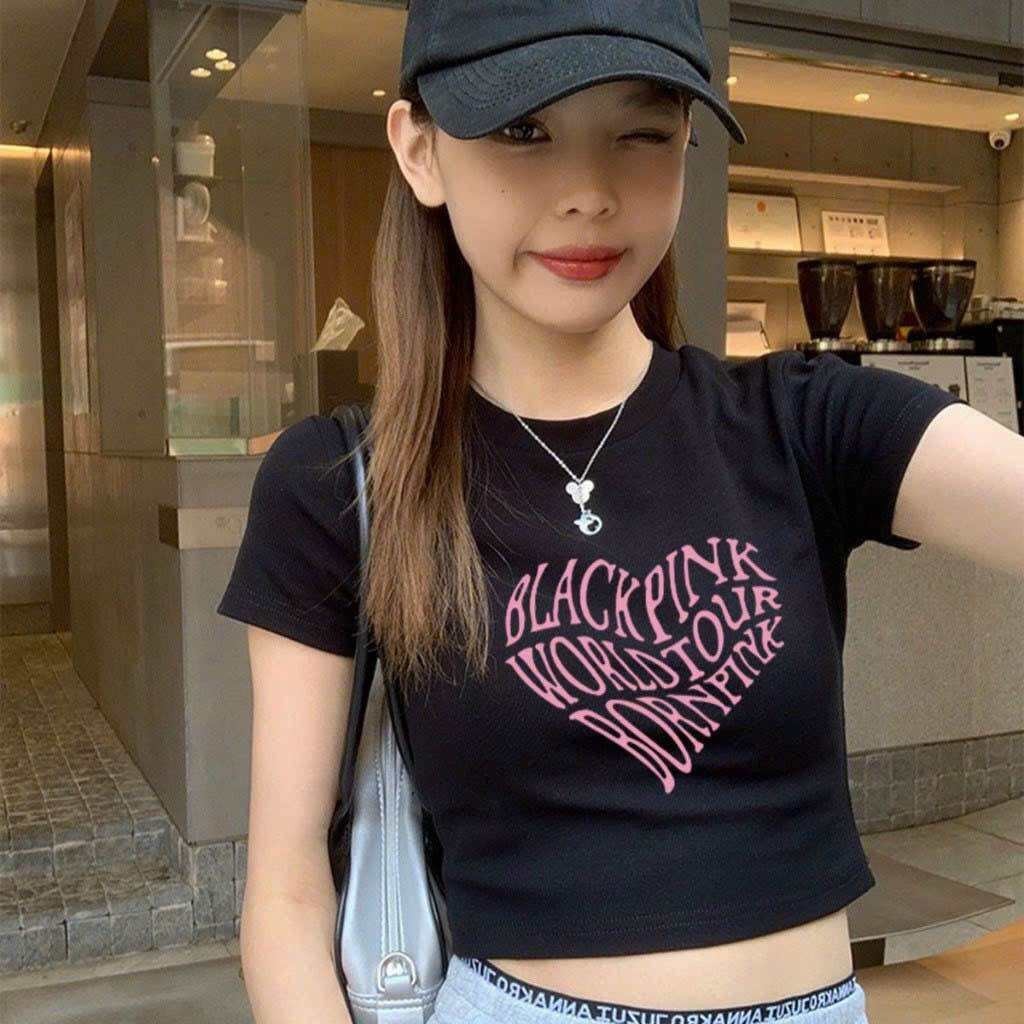 [ส่งจากโรงงาน]ออก24ชั่วโมง OOOK Áo croptop dáng ôm born pink