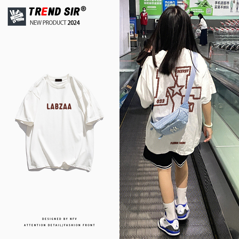 TrendSir มาใหม่ ลายเยอะ ผ้าดีมาก เสื้อยืด summer เสื้อยืด oversize ตราหรือลายพิมพ์ตัวอักษร ลายกีฬาแฟชั่น 100% Cotton M-3XL