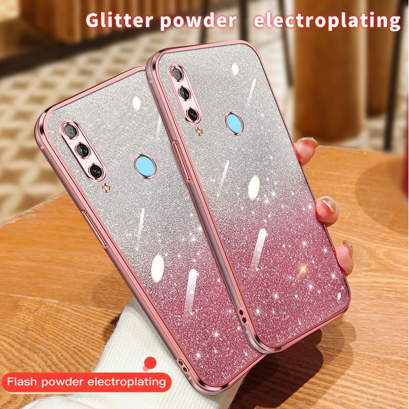 เคส Huawei y9prime2019 STK-L21 STK-L22 STK-LX3 กิ้งก่าเงาเปลือกนิ่มโปร่งใสพร้อมสติกเกอร์ประกายเคสโทร