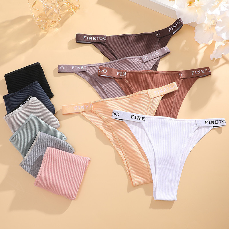 Finetoo กางเกงชั้นใน ผ้าฝ้าย สีพื้น สําหรับผู้หญิง - รูปที่ 4