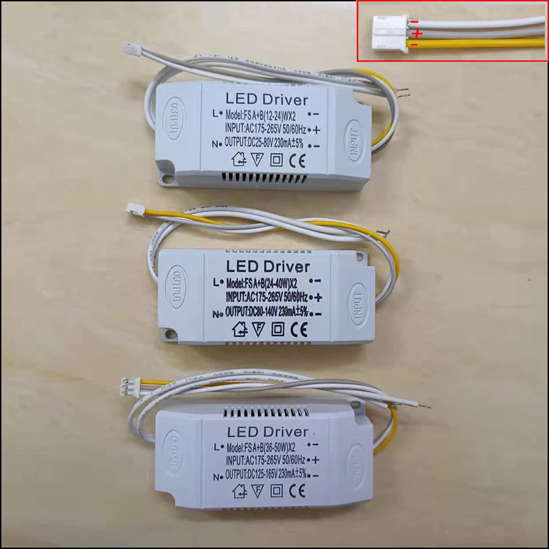 ไดร์เวอร์ไฟเพดาน LED 240mA 12-24W 24-40W 36-50W SMD PCB 3 สี 3 ขา AC175-265V