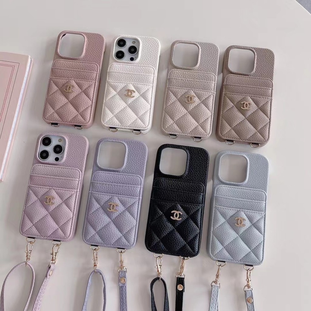 เคสโทรศัพท์มือถือหนังลิ้นจี่ ปรับได้ พร้อมสายคล้อง สําหรับ iPhone15 14 Pro max 13 12 11 Pro max